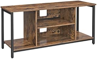 VASAGLE TV Stand for TV up to 50 Inches, TV Cabinet with Open Shelves, TV Console for Living Room, Entertainment Room, Rustic Brown and Black LTV39BX