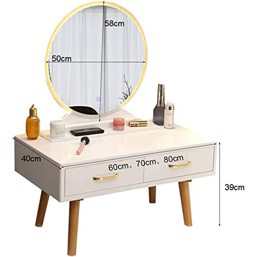 Mesa de maquillaje ZUMAHA con pantalla táctil iluminada para optimizar dormitorios pequeños 3