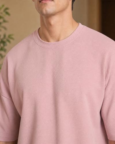 Image of Nobero Moses Oversized Co-ord Set for Men | Textured Co-ord set for men | Oversized Fit | Matching Top & Bottom | Premium Fleece Fabric | Casual & Streetwear