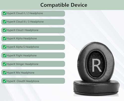 XRHTONG Almofadas auriculares Prime compatíveis com HyperX Cloud II / 2 / III / 3 / I/Pro/Alpha/Alph