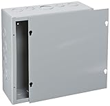 BUD Industries JB-3960-KO Steel NEMA 1 Sheet Metal Junction Box with Knockout and Lift-Off Screw Cover, 10