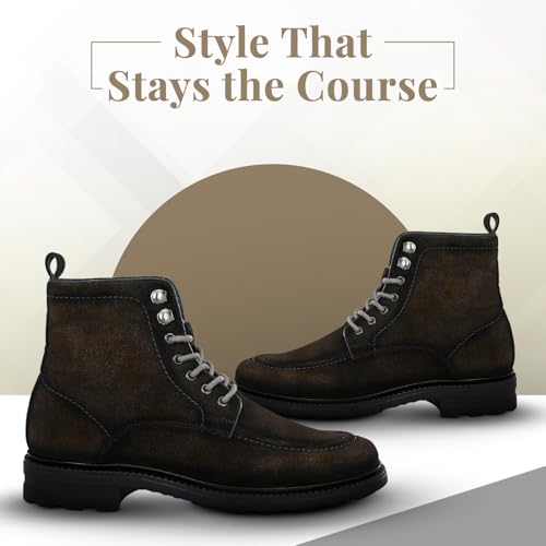 Image of San Frissco Men's Sneaker High Top Ankle Boots for Hikking and Trekking|Round Toe Soft Insole Lace Up Shoes Anti Slip Resistant|Ultra Durable Elegant with Cushioned Footbed