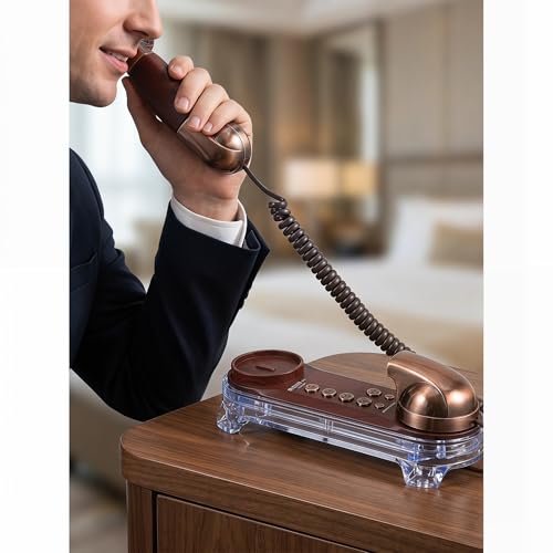 Teléfono clásico con cable de alta resistencia acústica ajustable 6