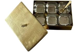 Handcrafted Indian Spice Rack: Premium Brass Masala Dabba for Organic Spice Storage