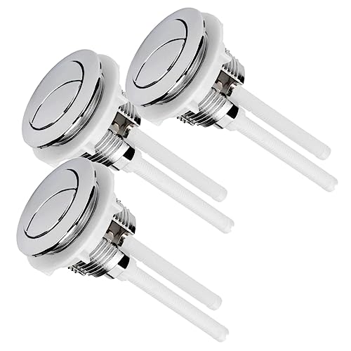 OSALADI 3個丸型トイレタンクアクセサリー 耐久製製ダブルフラッシュ プッシュボタン交換用部品 水洗トイレ用簡単操作ボタン