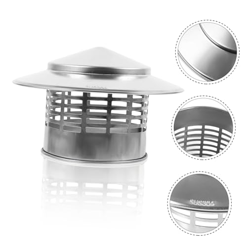 FOYTOKI Chimney Rain Cap Weatherproof Ventilation Cover for Roofs Smoke Tube Cover Chimney Cover Parts Roof Vent Rainproof Protector Outdoor Flue Blocker - Thumbnail 7