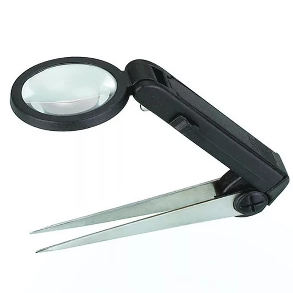 Lente d'Ingrandimento per Sopracciglia con pinzette per Sopracciglia Pieghevoli Illuminate Lente d'Ingrandimento Portatile 10x con Luce