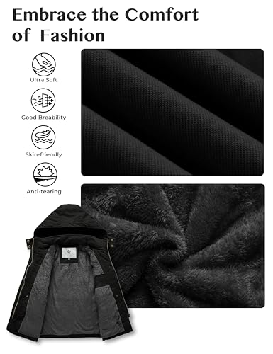 Wenven Boys Thicken Quilted Cotton Twill Jacket Parka With Hood thumb #5