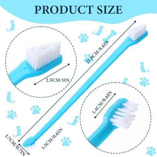 Image of cobee 150Pcs Dog Toothbrushes, Dual-Headed Dental Pet Brushes with Long Handle Soft Bristles Dog Tooth Brush for Large Small Dogs Cats Puppies Teeth Cleaning Oral Care Supplies, 5 Colors