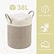LA BONHEUR Wäschekorb Geflochten Laundry Basket Groß Wäschesammler Wäschesortierer kinderzimmer Wäschetonne Aufbewahrung Spielzeug Aufbewahrungskorb Baumwolle（mit Henkel Faltbar）35cm*40cm