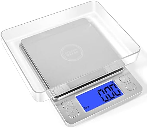 Digital scale 0.01g to 500g High-precision Weighing kitchen Scale with back-lit LCD display multifunction food scales with tray tare and pcs feature mini kitchen scale