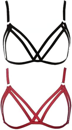 Amazon.com: Women Sexy Harness Halter Pentagram Body Bra Bondage