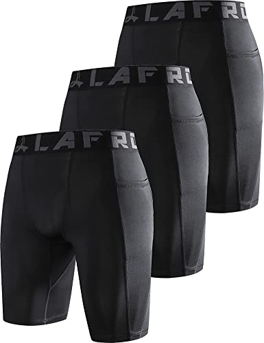 LAFROI Men's Quick Dry Cool Compression Fit Tights Shorts Waistband-YSK09