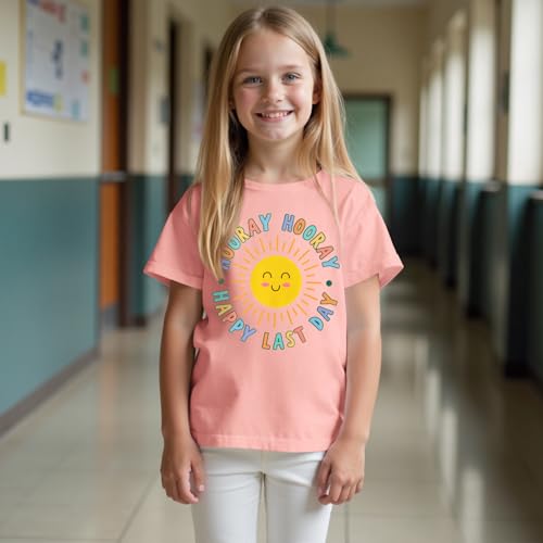 BOUTIKOME Happy Last Day of School Shirt for Girls Kid End of School T-Shirt Student Graduation Gift Summer Tees Tops3