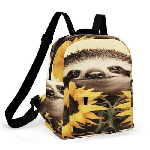 Mochila Oxford de mujer con diseño de perezoso base rígida y costuras de alta resistencia