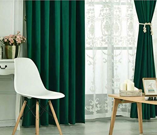 Rideaux d'isolation occultants thermiques en velours vert - 7