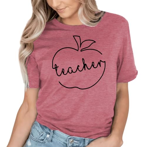 Teacher Shirts for Women Elementary School Teacher T-Shirt Back to School Women Tops Heart Tee - Image 5