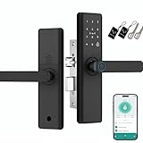 Fechadura Digital Biométrica 5 em 1, Tuya Fechadura Eletronica, Tela Touch Screen, Abertura por Biometria, Senha, Cartão IC, Chave e APP,Adequado Para A Maioria Das Portas