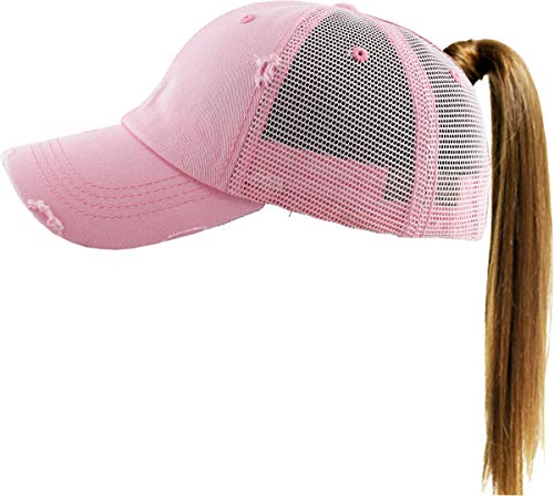 Image of Classic Plain Ponytail Messy High Bun Headwear Adjustable Cotton Trucker Mesh Glitter Hat Baseball Cap