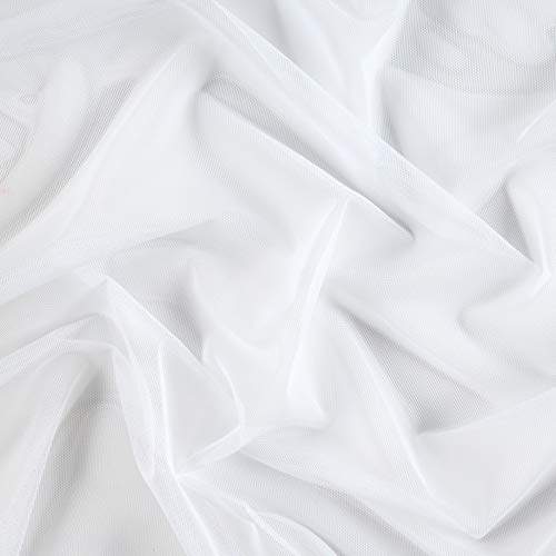 Power Stretch Mesh White, Fabric by the Yard