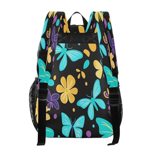 Clear Backpack for School Blue Yellow Butterflies Pattern Transparent Bookbag for Girls See Through PVC Boy Backpacks3