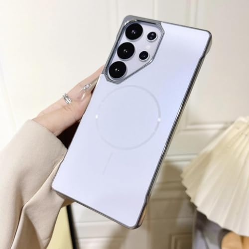 Coque Samsung S21 FE blanche mate sans cadre avec charge sans fil magnétique