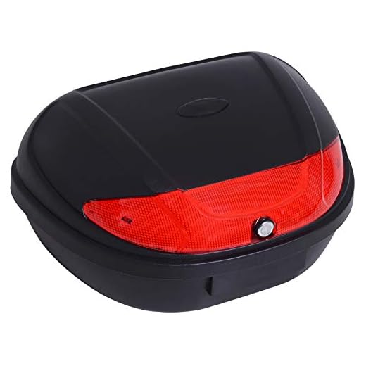 HOMCOM Baúl de Moto Universal 52L con Llaves y Accesorios Topcase Casco Moto Caja de Motocicleta Ciclomotores Scooter