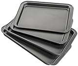 Yesland 4 Pack Non-Stick Cookie and Baking Sheets - Multi Purpose Professional Square Pan and Cookie...