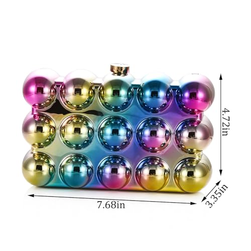 Women Bubble Acrylic Evening Clutch Bag Luxury Shinny Glitter Metallic Color Chic Crossbody Purse Wedding Prom Handbag2