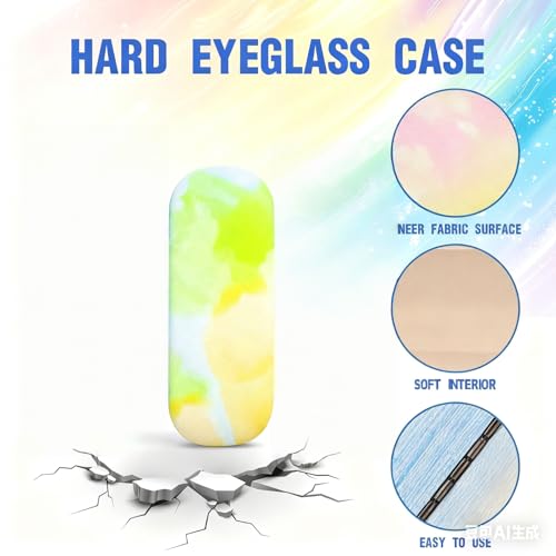 Image of 3 Pack Glass Cases Hard Shell, Portable Hard Eyeglasses Case Linen Fabrics Eyeglass Organizations for Women Girls