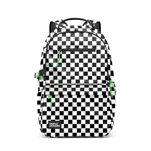 Simple Modern Ellis Backpack for School | Medium 20L Elementary Middle and High School Bookbag for Kids and Teens | Girls and Boys | Black and White Checkmate