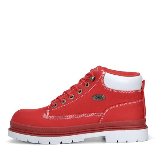 Lugz mens Drifter Ripstop Classic Chukka Fashion Boot, Red/White, 12 US