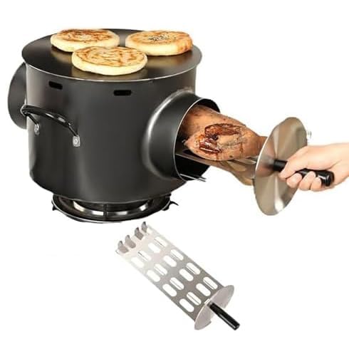 Przenośny grill gazowy, bezdymny grill ze stali nierdzewnej, na kemping, piknik i ogród, kompaktowa konstrukcja, łatwy do czyszczenia, do gotowania na świeżym powietrzu