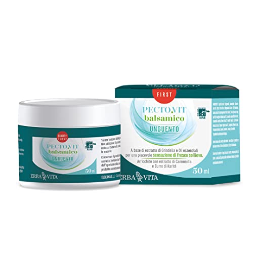 ERBA VITA Pecto.Vit Unguento Balsamico biologico prodotto cosmetico ad uso esterno per una piacevole sensazione di fresco e sollievo alle vie respiratorie - 50 ml