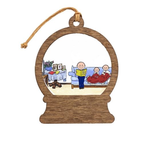 PrintedPerfection.com Personalized Little Angels - 2, with Male Wooden Snow Globe Shaped Christmas Ornament