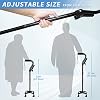 Adjustable Walking Cane for Men & Women with 4-Pronged Base for Extra Stability - Foldable Cane for Seniors with Foam Padded Offset Handle for Soft Grip & a Second Handle for Standing