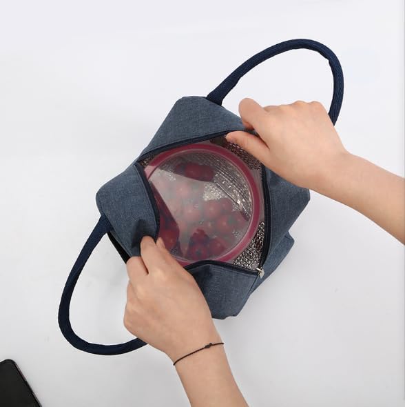 Miniatura 2 de mooking Bolsa de almuerzo aislada para oficina, unisex, portátil, con papel de aluminio catiónico, fácil de limpiar, grueso y duradero para el