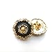CLYAIYLC 20pcs Metal Pure Black Buttons Court Floral Edge Fine Shining Sunflower Shirt Button Clothing Accessories Decorative Buttons 12.5mm/0.5inch（Pure Black）