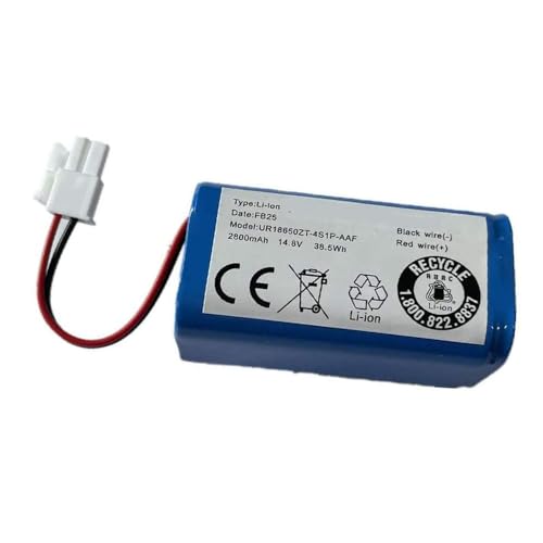 Trconelectron INR18650 CEN540 M26-4S1P Batteria di ricambio compatibile con Robot Vacuum Cleaner CR130 CEN546 CEN550 CEN540 White Interface 14,8 V, 2800 mAh