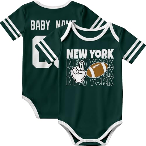 Image of KREDE Baby Clothes Custom Name Bodysuit for Baby Boy Gifts | Short Sleeves Bodysuit with Custom Number Name