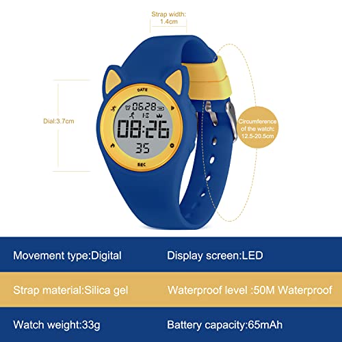 Image of Kids Watches for Girls Boys Digital Sport Watch with Step Counter Pedometer Vibration Alarm Clock, No App Waterproof Fitness Tracker Kids Watch Boys Girls Teens Students Ages 5-16
