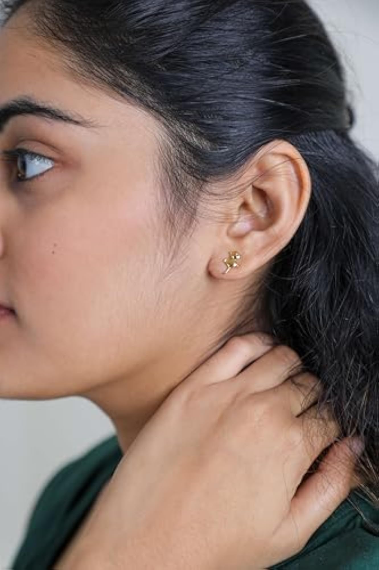 Cute Monkey Gold Tone Animal Stud Earrings