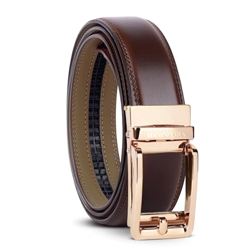 Image of Genuine Leather Belt for Men Formal & Casual Wear - Belts for Men Leather Original, Durable Buckle - Belt for Man - Gift for Husband, Father, Friend