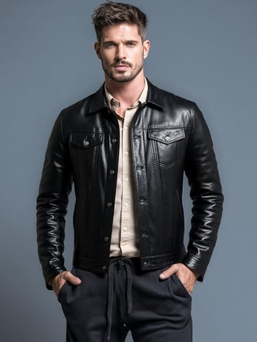 Men's Black Genuine Cowhide Leather jacket Biker Racer Biker Jacket Vintage Jacket For Men2