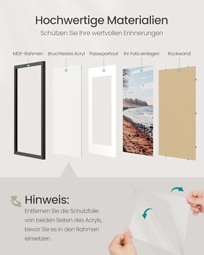 SONGMICS Bilderrahmen 30 x 40 cm, Fotocollage, 6er Set – Ansicht 3