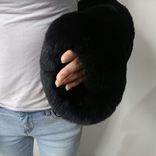 Faux Fur Hand Women Winter Warmer Fuzzy Pouch Furry Plush Muffler Thickened Comfortable Warm Winter for Women Girls Cold Weather2