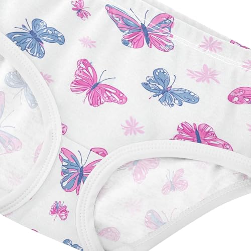 Wusikd Pink Blue Girls' Underwear Cotton Butterfly Girls Briefs Soft Toddler Underwear 2T4
