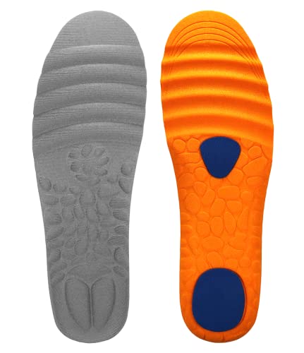 Solette Antishock Cushioning per Lo Sport, Il Lavoro e la Vita Quotidiana per Scarpe Sportive Uomo Donna Unisex – Supporto Ammortizzante Massaggiante per Arco Plantare (EU 36-40, GRIGIO)