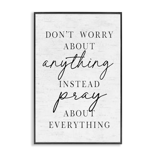 Cadre Pray Instead Of Worry 30x20 pour décoration salon et bureau