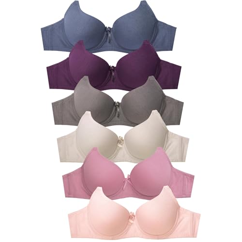 Image of Mamia Women's Basic Plain Bras, Pack of 6